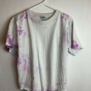 Vintage Pokemon White Purple Pink Tie-Dye Blank Graphic T-Shirt Youth Size Large